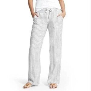 ATHLETA Herringbone Stripe Linen Pants NWT